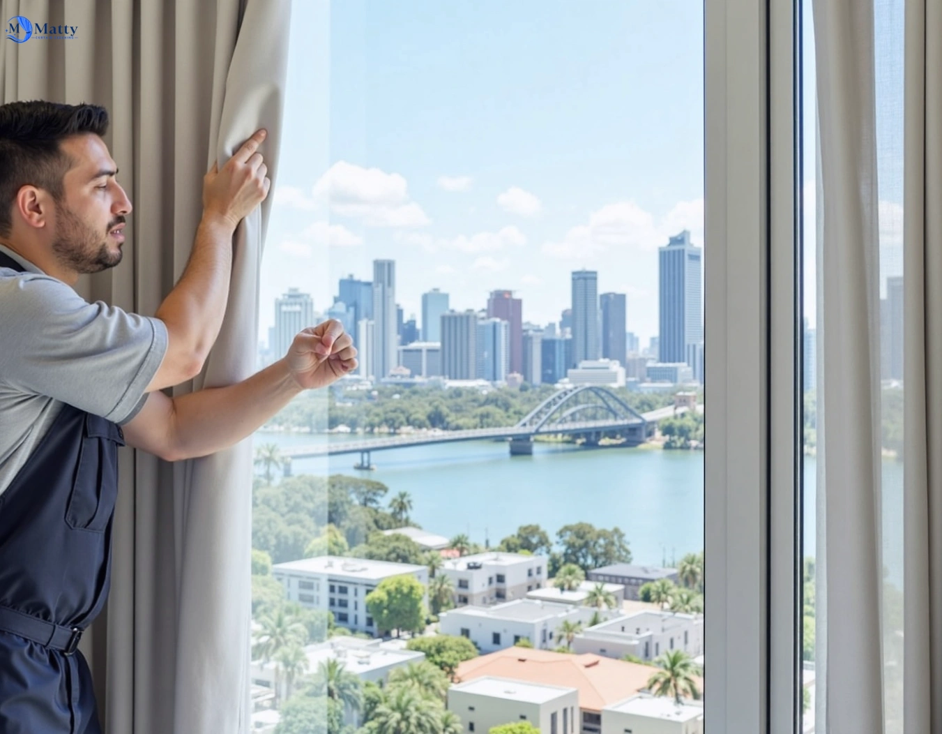Professional curtain steam cleaning service kirrawee-nsw QLD by Matty Curtain Cleaning